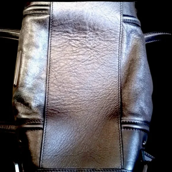 🆑 Burberry Prorsum Metallic Silver Satchel And/e Shoulder Bag Like New EUC